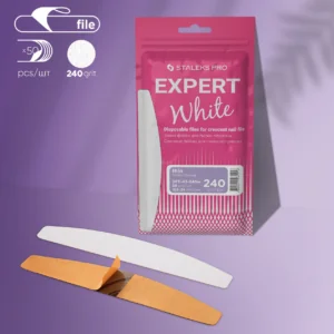 White Disposable Files For Crescent Nail File EXPERT DFE-42-240W 50pcs